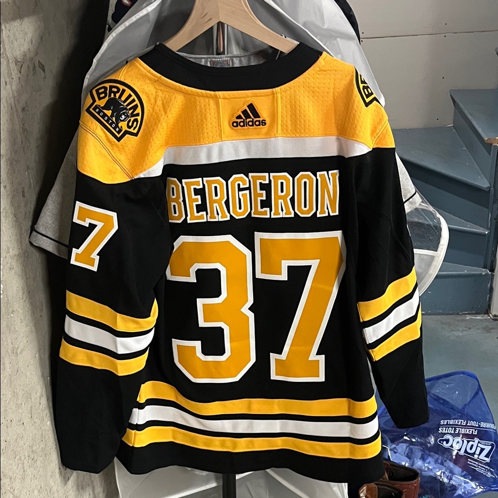 adidas Boston Bruins Black & Yellow Patrice Bergeron #37 Jersey